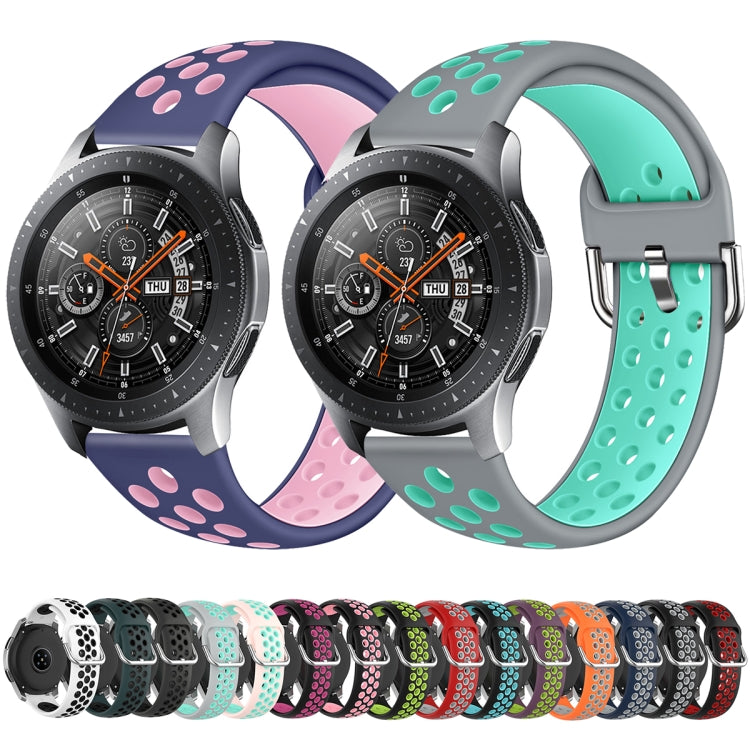 Set of double-color silicone watch straps with paw-print patterns and metal buckles