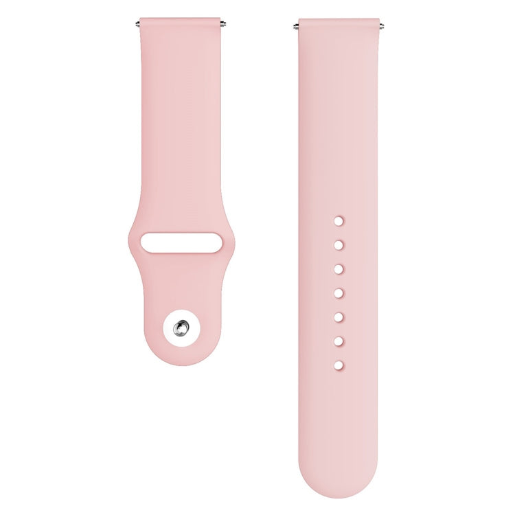 Pink silicone watch strap with metal buckle and multiple adjustment holes