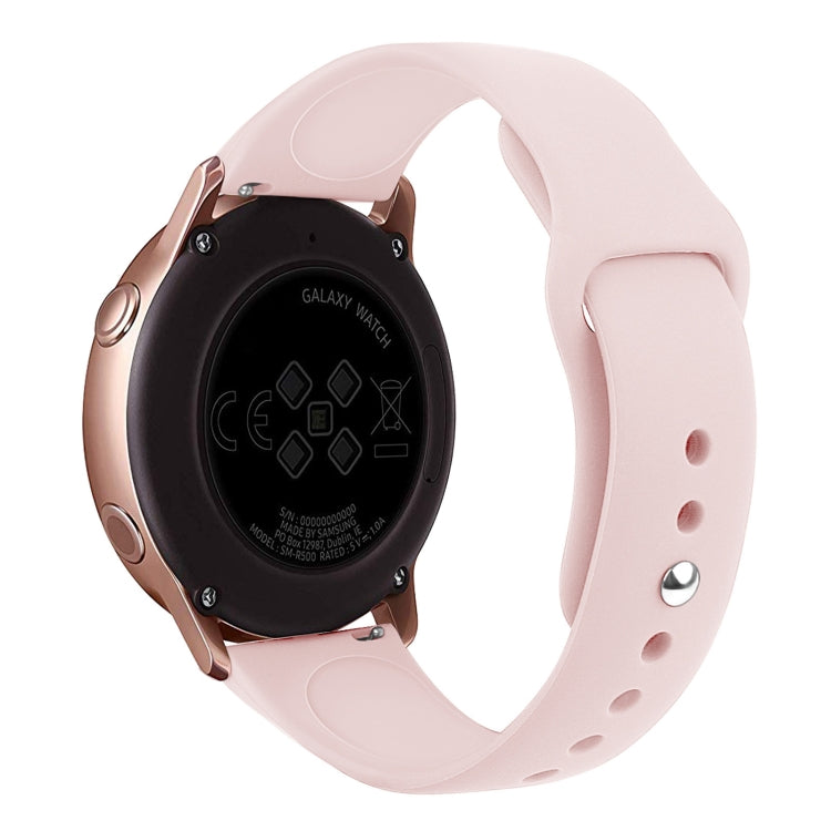 Pink silicone watch strap with back of smartwatch and rose-gold bezel, for Galaxy Watch Active 2