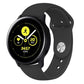 Silicone smartwatch wrist strap in black with metal clasp and perforations
