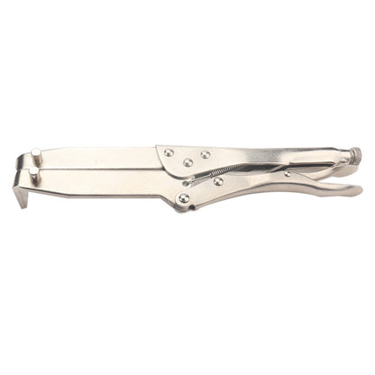 Silver metal clutch hub puller pliers with long reach and locking handle