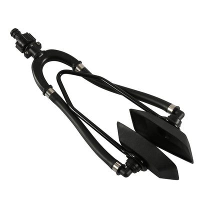 Black double-tube motor cleaner tool with square nozzle head and twin hoses
