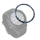 Smartwatch bezel ring accessory with blue finish and white tick markers