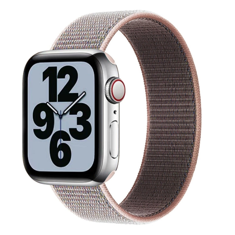 Gray nylon woven replacement watchband with adjustable clasp and connector ends.