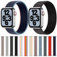 Nylon woven replacement watchbands in multiple colors, showing navy and black variants.
