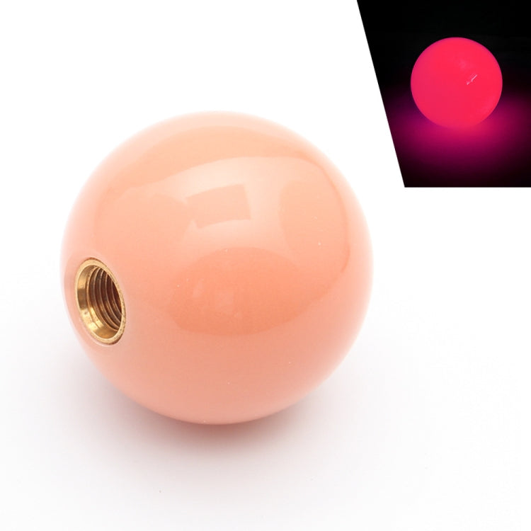 Universal round luminous shift knob with red-tinted globe and gold threaded insert