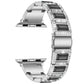 Three-beads Diamond + Gemstone Replacement Strap Watchband For Apple Watch Series, 7 41mm / 6 & SE & 5 & 4 40mm / 3 & 2 & 1 38mm, 7 45mm / 6 & SE & 5 & 4 44mm / 3 & 2 & 1 42mm