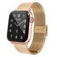 Gold and silver tone wide link steel watch band with clasp