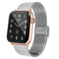 Steel replacement watchband for Apple Watch, silver mesh with metal clasp