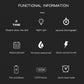 Digital sport watch feature icons: calendar, 50m waterproof, alarm, night light