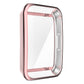 Full coverage TPU protective case cover, pink rose border, clear front and open sides