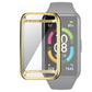 Full coverage TPU protective case cover, gold border, transparent front