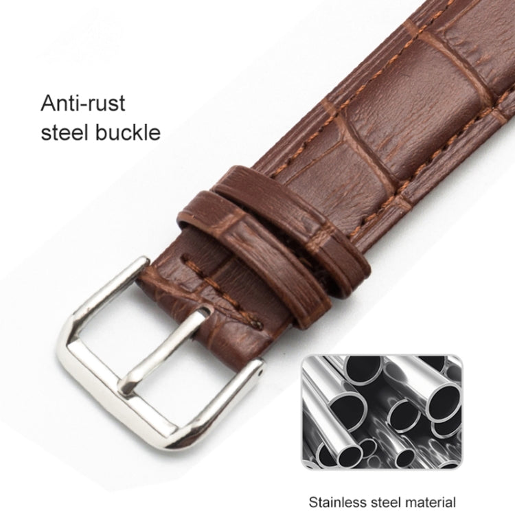 Two-layer Cowhide Leather Bamboo Joint Texture Replacement Strap Watchband, 10mm, 12mm, 14mm, 16mm, 18mm, 20mm, 22mm, 24mm