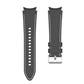 Black silicone watchband with white stitched track holes and silver buckle, replacement pair