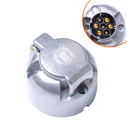 12V 7-pin round female trailer adapter connector, metal EU plug, side view