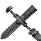 Classic Cowhide Leather Black Butterfly Buckle Replacement Strap Watchband, 10mm, 12mm, 14mm, 16mm, 18mm, 20mm, 22mm, 24mm
