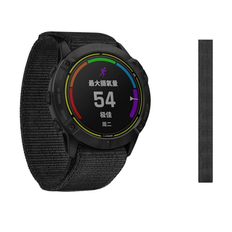 22mm Knitted Nylon Loop Replacement Watchband, For Garmin Fenix 6