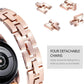 Rose gold folding metal watchband with detachable link segments for easy resizing