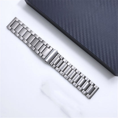 22mm Universal Titanium Alloy Three Plants Flat Buckle Replacement Watchband, For Xiaomi Haylou RS3 / Suunto 9 Peak