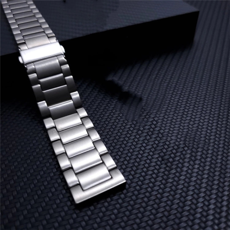 22mm Universal Titanium Alloy Three Plants Flat Buckle Replacement Watchband, For Xiaomi Haylou RS3 / Suunto 9 Peak