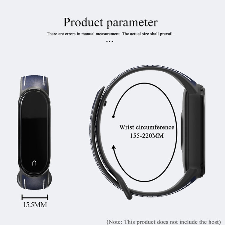 TPU and leather-look replacement watchband size guide with wrist circumference range