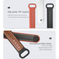 TPU watchband pair with orange and black straps and leather-look stitched design