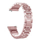 22mm Universal Three-beads Diamond Steel Replacement Strap Watchband, 22mm