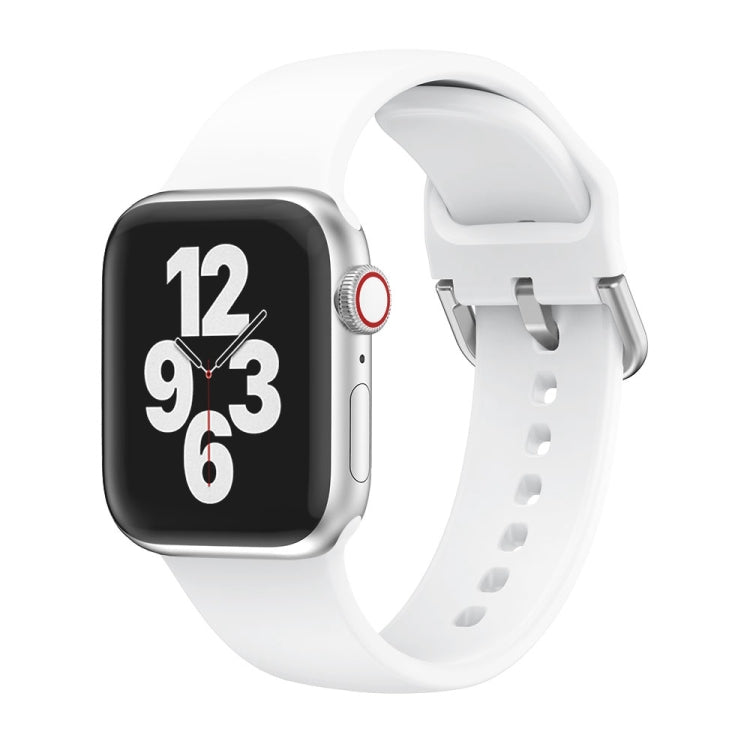 Single-color Silicone Buckle Replacement Strap Watchband For Apple Watch Series, 7 41mm / 6 & SE & 5 & 4 40mm / 3 & 2 & 1 38mm, 7 45mm / 6 & SE & 5 & 4 44mm / 3 & 2 & 1 42mm