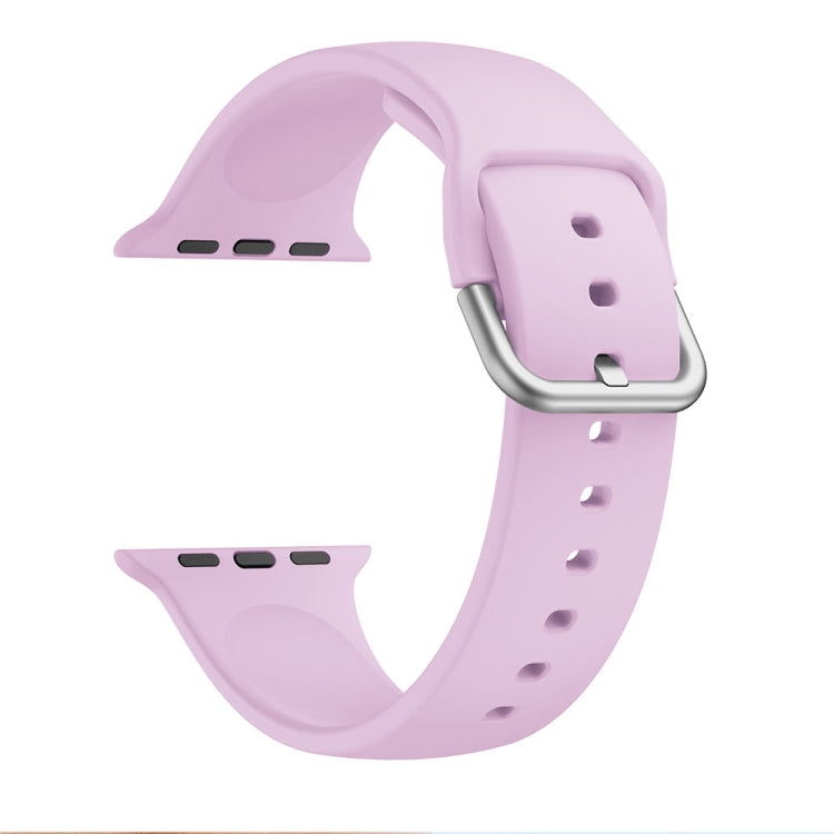 Single-color Silicone Buckle Replacement Strap Watchband For Apple Watch Series, 7 41mm / 6 & SE & 5 & 4 40mm / 3 & 2 & 1 38mm, 7 45mm / 6 & SE & 5 & 4 44mm / 3 & 2 & 1 42mm