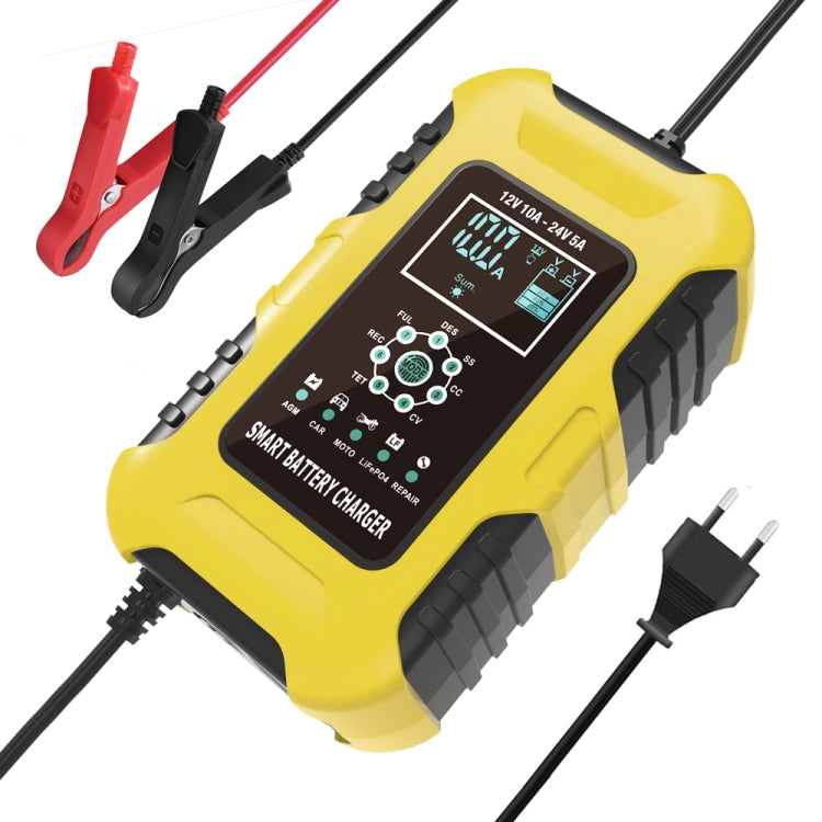 FOXSUR 10A 12V 7-segment Motorcycle / Car Smart Battery Charger, EU Plug, UK Plug, US Plug