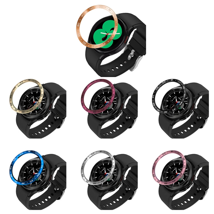 Smart watch steel bezel ring set with multiple colored outer number rings for matching watches.