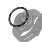 Black smartwatch bezel ring with white engraved minute track around the smartwatch face