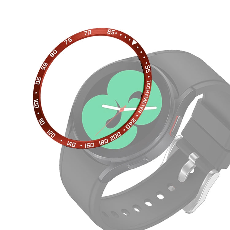 Smart watch with red bezel ring and mint watch face, gray silicone strap