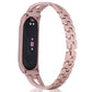 Rose gold diamond alloy replacement watch band with X-shaped metal links