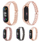 Set of diamond alloy watchbands: rose gold, black, and pink for fitness tracker