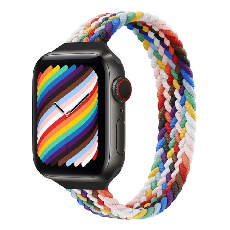 Small Waist Single Loop Nylon Braid Replacement Watchband For Apple Watch Series 7 41mm / 6&SE&5&4 40mm / 3&2&1 38mm, S 135mm, M 145mm, L 155mm