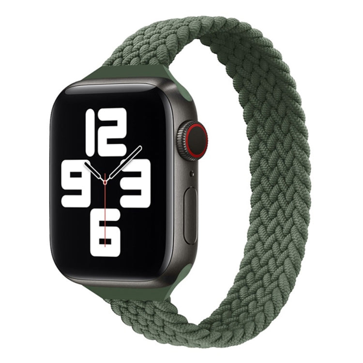 Small Waist Single Loop Nylon Braid Replacement Watchband For Apple Watch Series 7 45mm / 6&SE&5&4 44mm / 3&2&1 42mm, S 145mm, M 155mm, L 165mm
