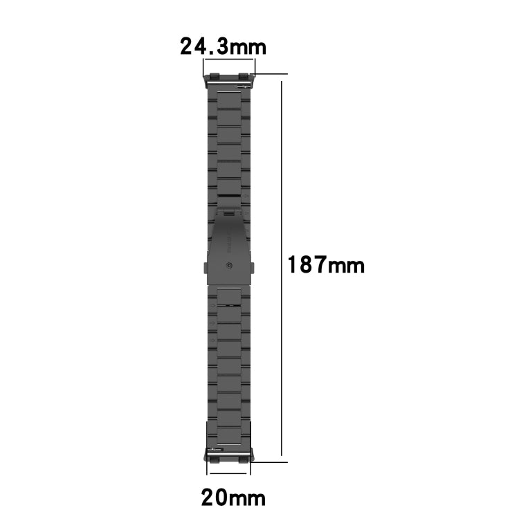 Stainless Steel Three-beads Replacement Strap Watchband, For OPPO Watch 2 42mm, For OPPO Watch 2 46mm