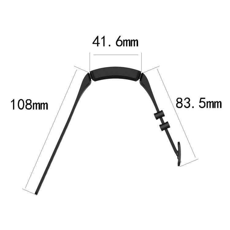 Silicone strap size diagram: 108mm length, 83.5mm width, 41.6mm band height