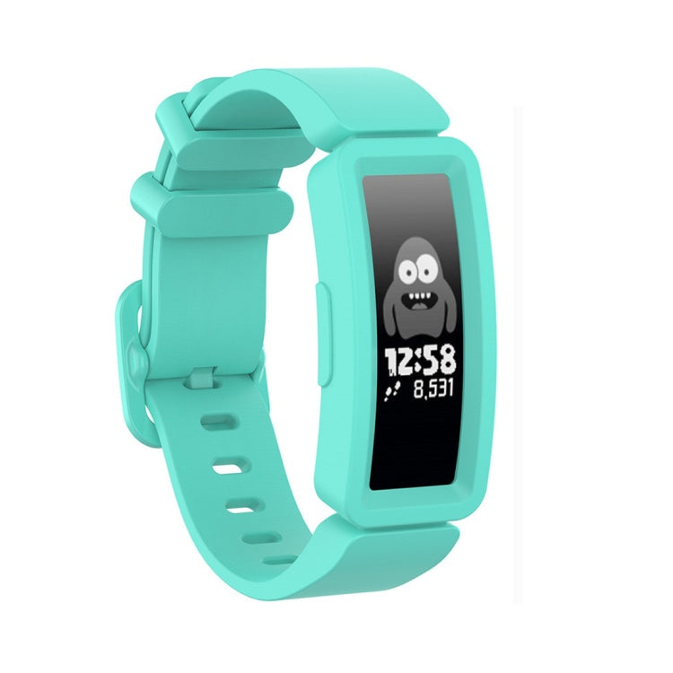 Mint green silicone replacement smartwatch strap with clasp buckle for Fitbit Inspire HR/Ace 2