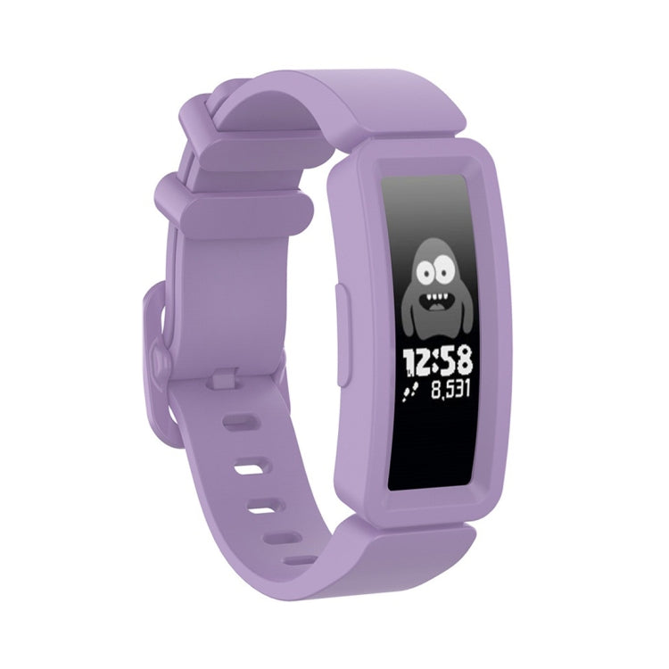 Lavender silicone smart watch replacement strap with matching buckle for Fitbit