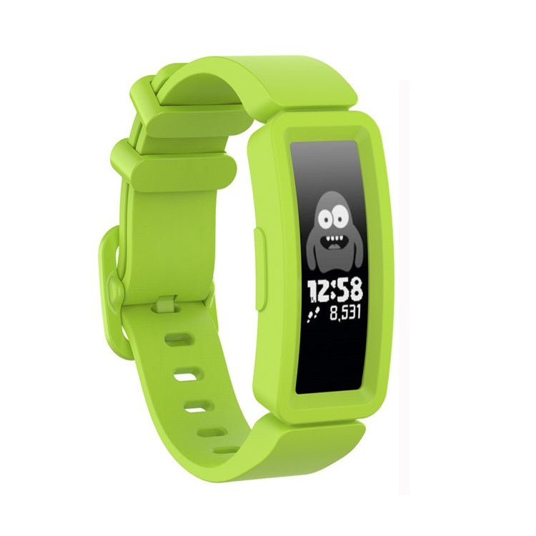 Light green silicone smart watch replacement strap with matching buckle for Fitbit
