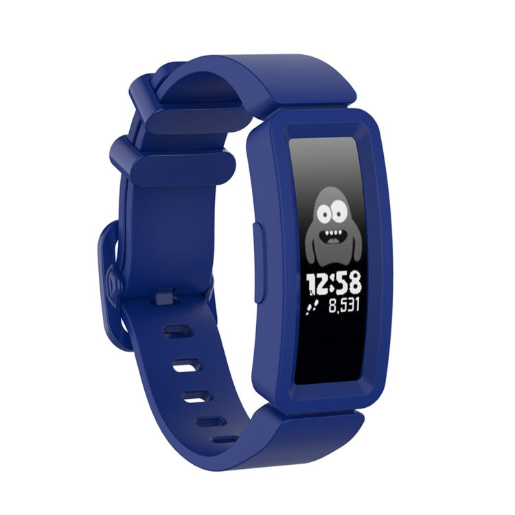 Navy blue silicone smart watch replacement strap with matching buckle for Fitbit
