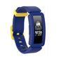 Navy blue silicone smart watch replacement strap with yellow buckle for Fitbit