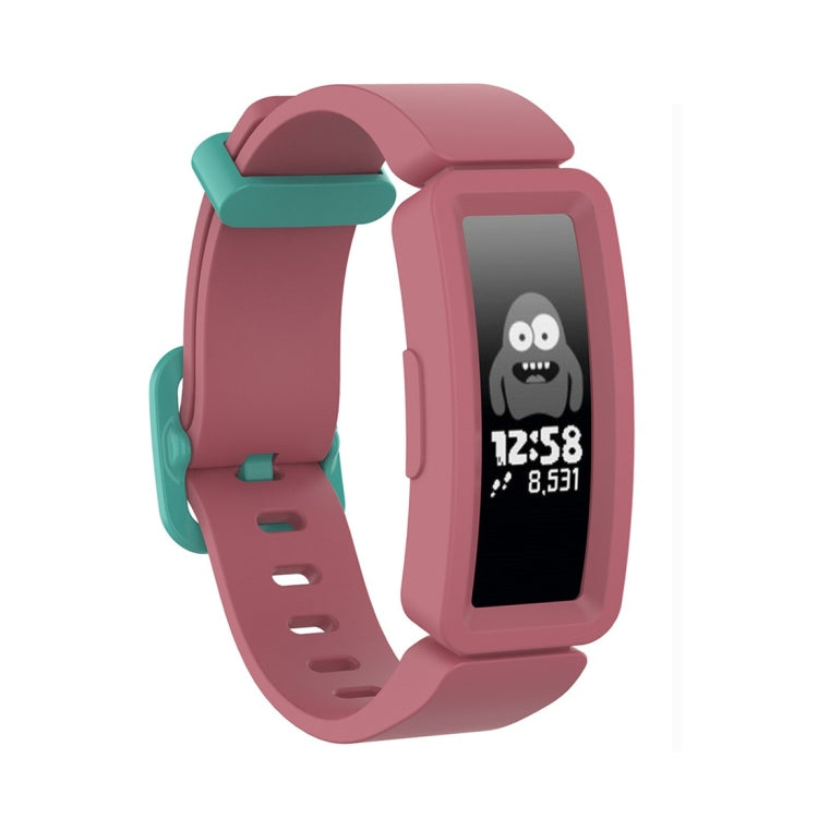 Mauve silicone smart watch replacement strap with teal buckle for Fitbit