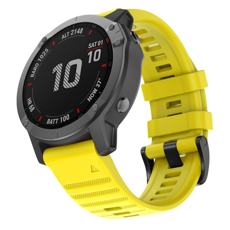 Yellow silicone smartwatch replacement strap with adjustable buckle and vented holes
