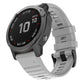 Silicone smartwatch replacement strap, light grey with buckle and perforated holes