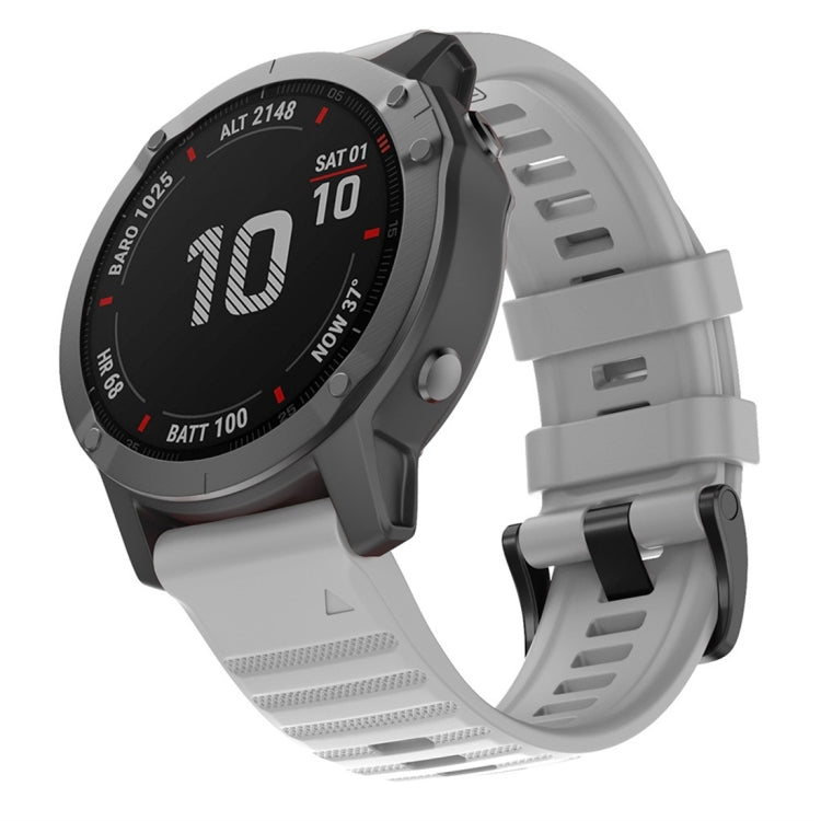 Silicone smartwatch replacement strap, light grey with buckle and perforated holes