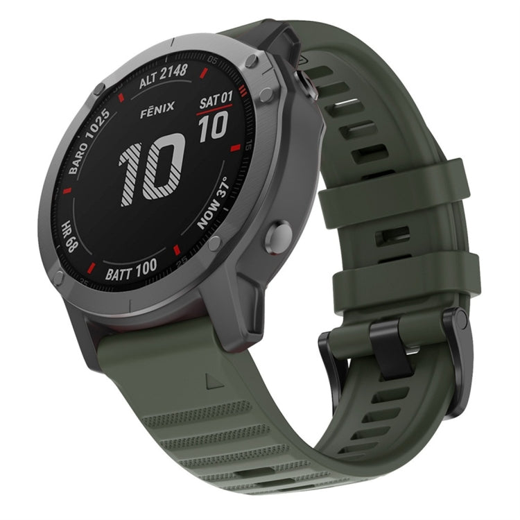 Silicone smartwatch replacement strap, dark green with buckle and perforated holes