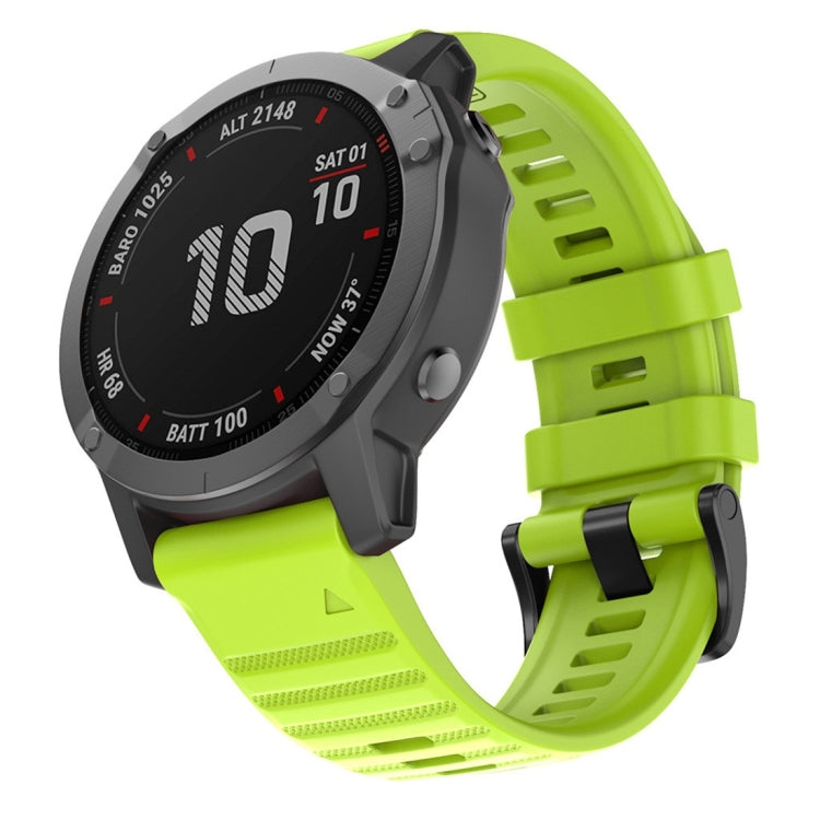 Silicone smartwatch replacement strap, bright lime green with buckle and perforated holes